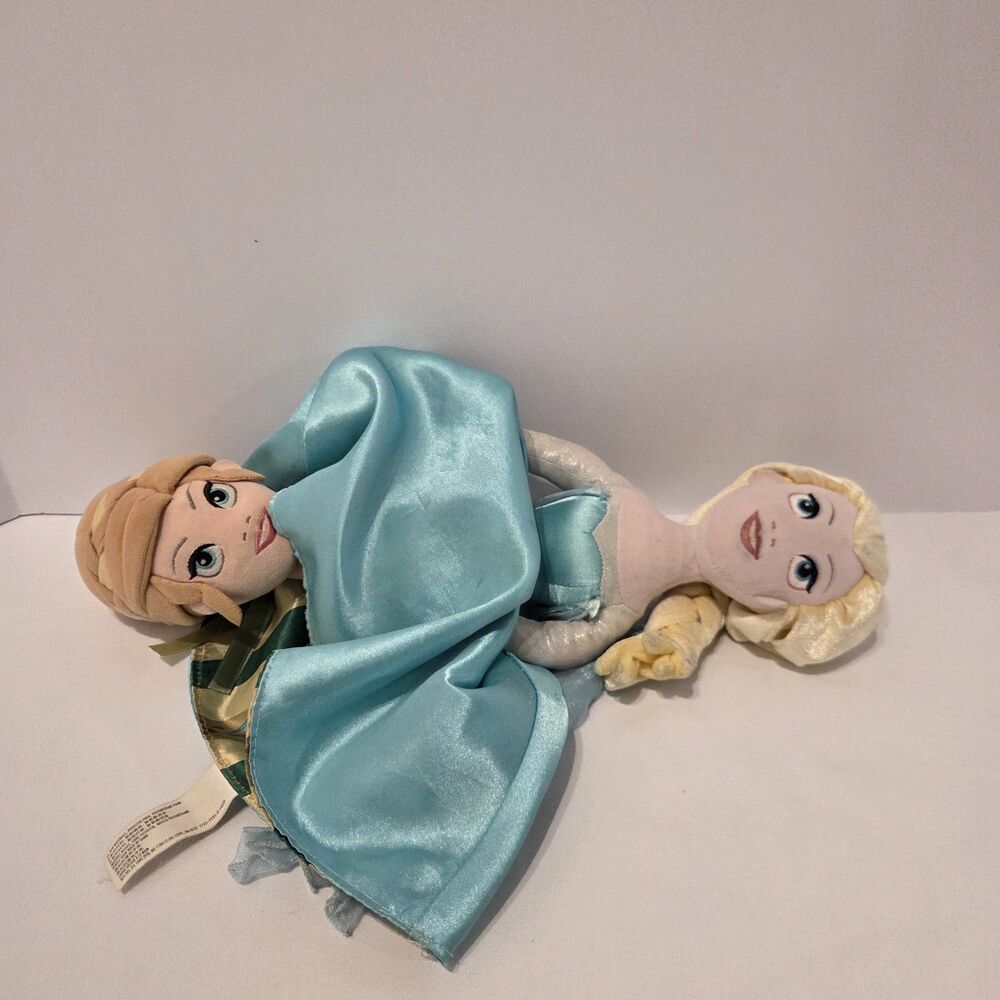 Disney Parks Frozen Elsa and Anna Reversible Double Plush Doll Princess 15 Inch